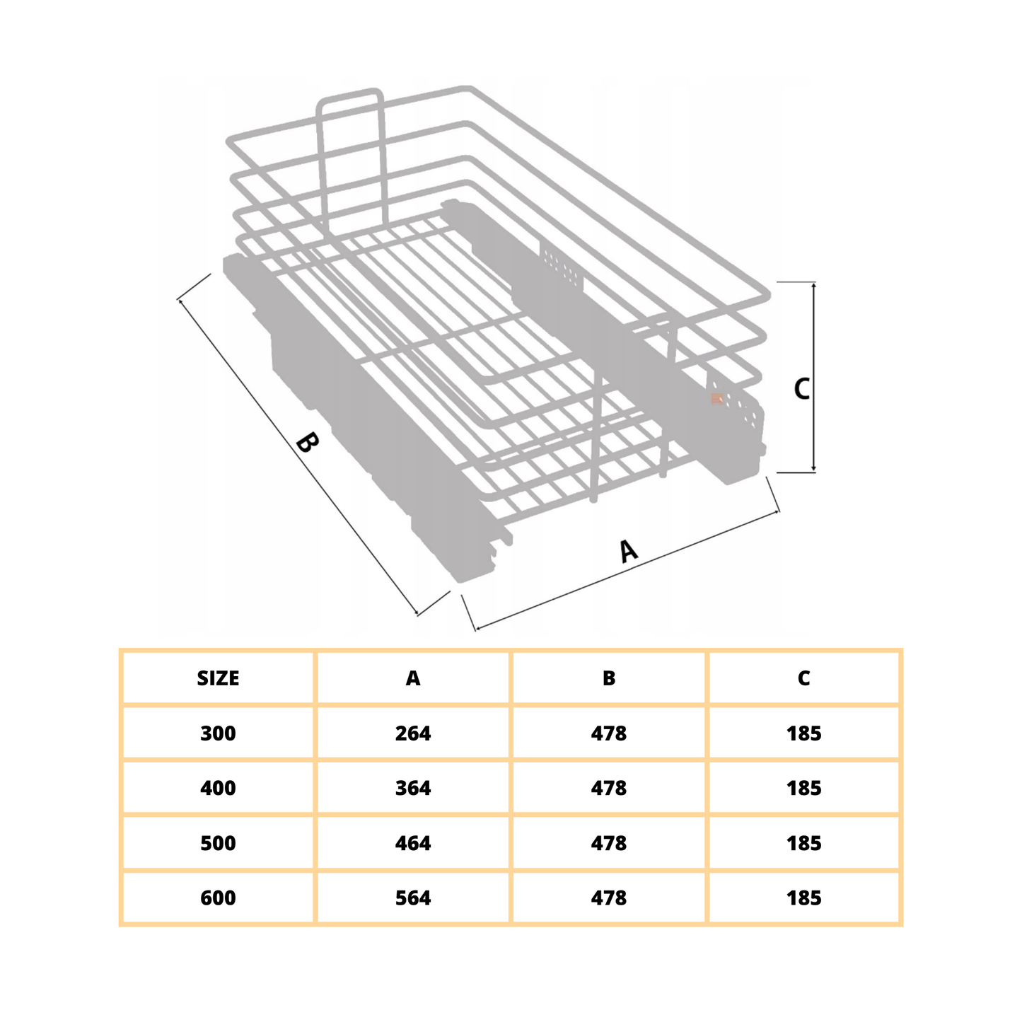 EXCLUSIVE CARGO MULTI Pull-Out Wire Basket 300 mm - Grey/Graphite