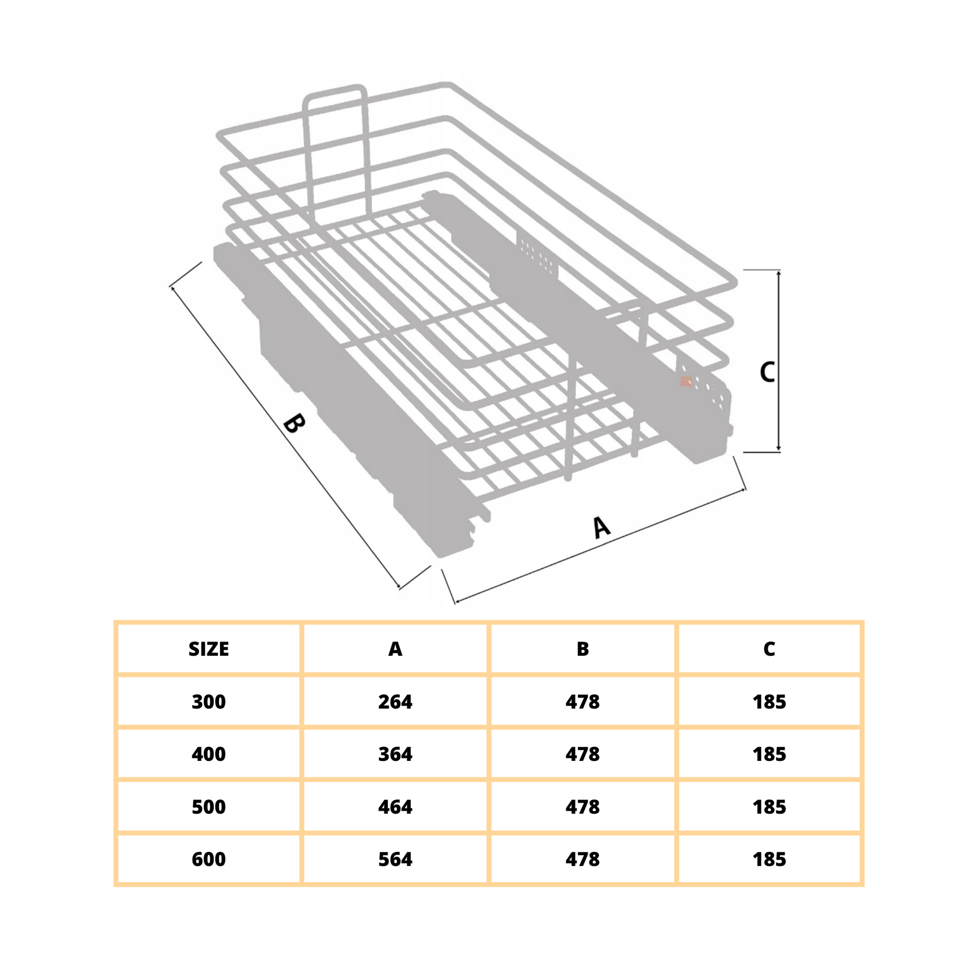 EXCLUSIVE CARGO MULTI Pull-Out Wire Basket 500 mm - Grey/Graphite