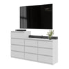 GABRIEL - Chest of 10 Drawers (6+4) - Bedroom Dresser Storage Cabinet Sideboard - White Matt H92/70cm W160cm D33cm