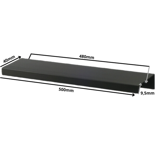 Edge Grip Round Profile Handle 480mm (500mm total length) - Black Matt