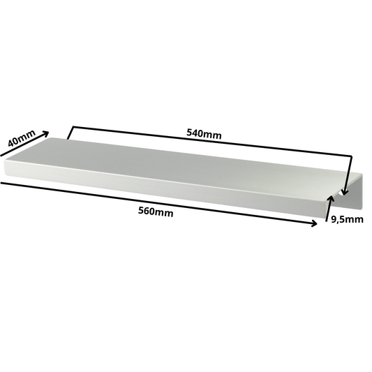 Edge Grip Round Profile Handle 540mm (560mm total length) - Aluminium
