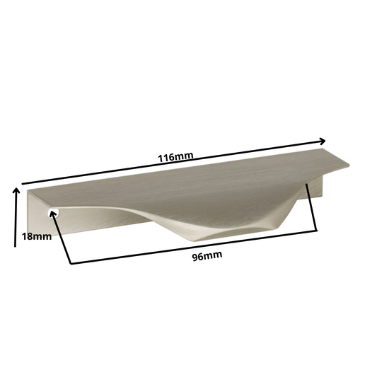 Edge Grip Round Profile Handle 96mm (116mm total length) - Brushed Steel