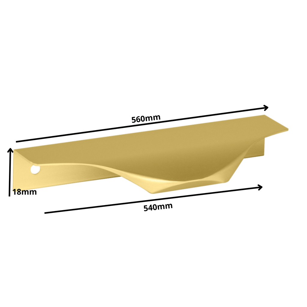 Edge Grip Round Profile Handle 540mm (560mm total length) - Gold