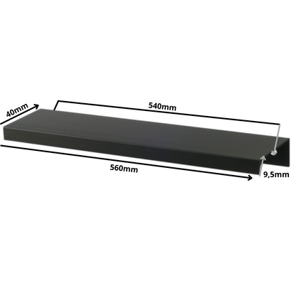 Edge Grip Round Profile Handle 540mm (560mm total length) - Black Matt (2) – Furnica