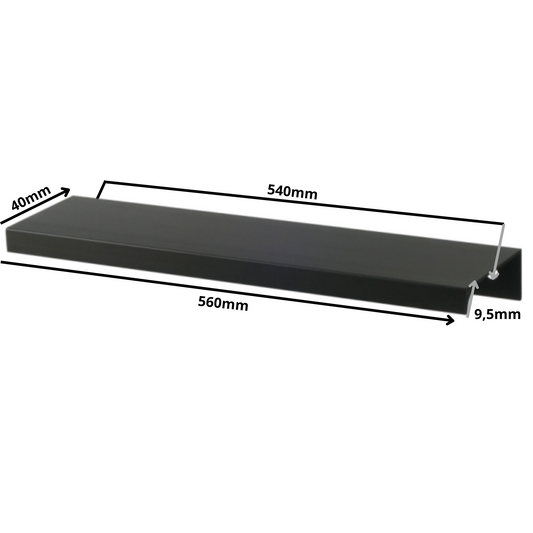 Edge Grip Round Profile Handle 540mm (560mm total length) - Black Matt