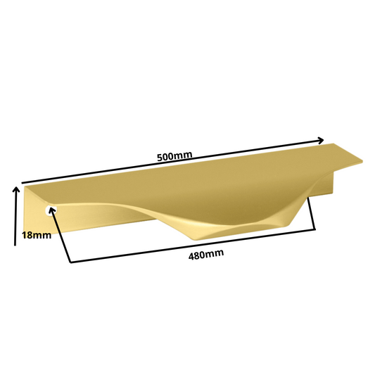 Edge Grip Round Profile Handle 480mm (500mm total length) - Gold