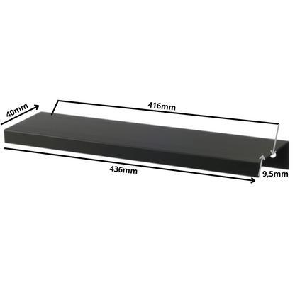 Edge Grip Round Profile Handle 416mm (436mm total length) - Black Matt (2) – Furnica