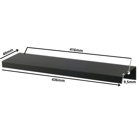 Edge Grip Round Profile Handle 416mm (436mm total length) - Black Matt