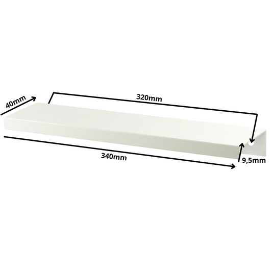 Edge Grip Round Profile Handle 320mm (340mm total length) - White