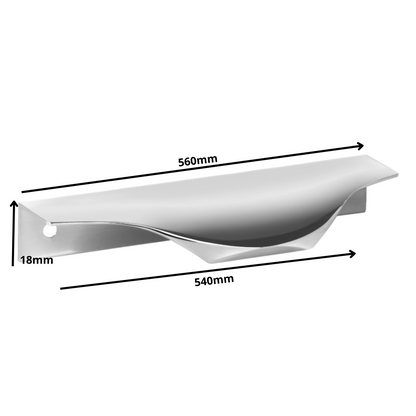 Edge Grip Round Profile Handle 540mm (560mm total length) - Aluminium