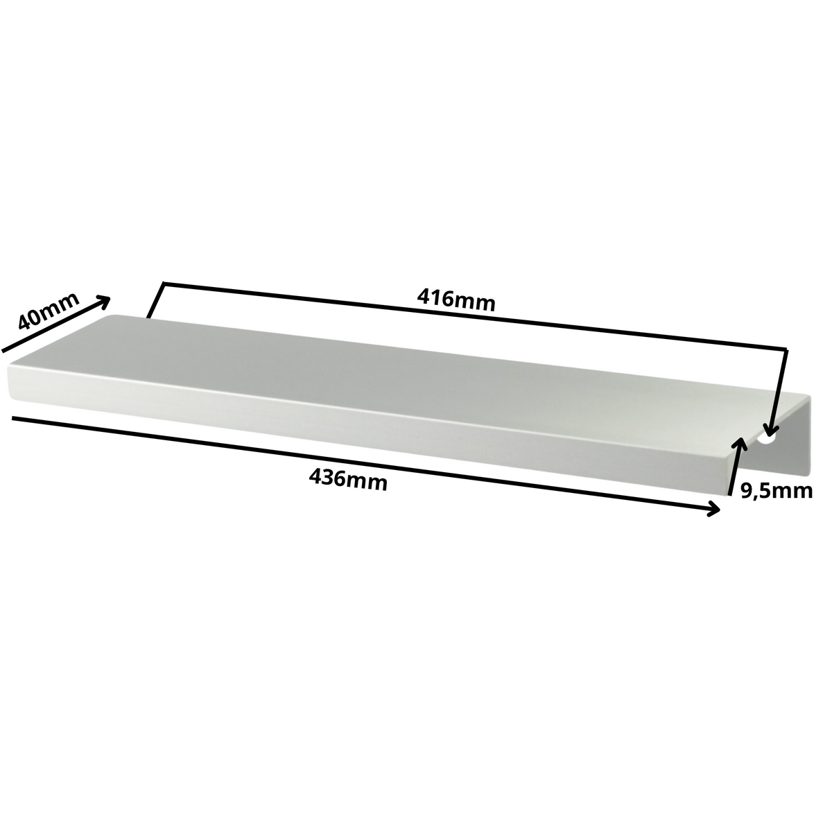 Edge Grip Round Profile Handle 416mm (436mm total length) - Electropolished (2) – Furnica