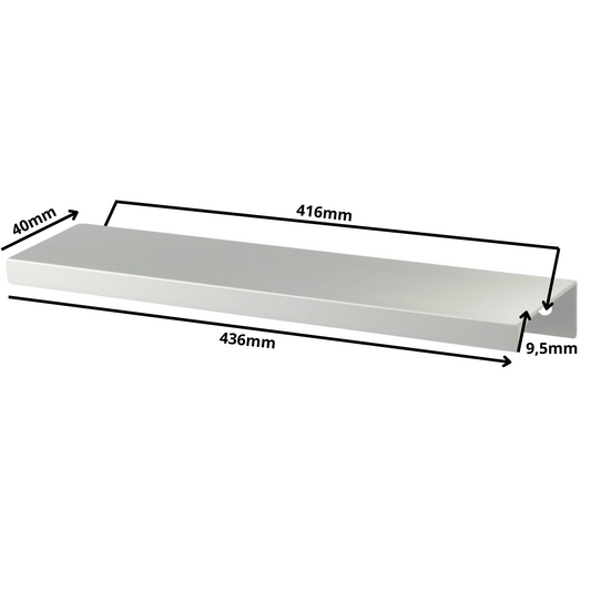Edge Grip Round Profile Handle 416mm (436mm total length) - Aluminium