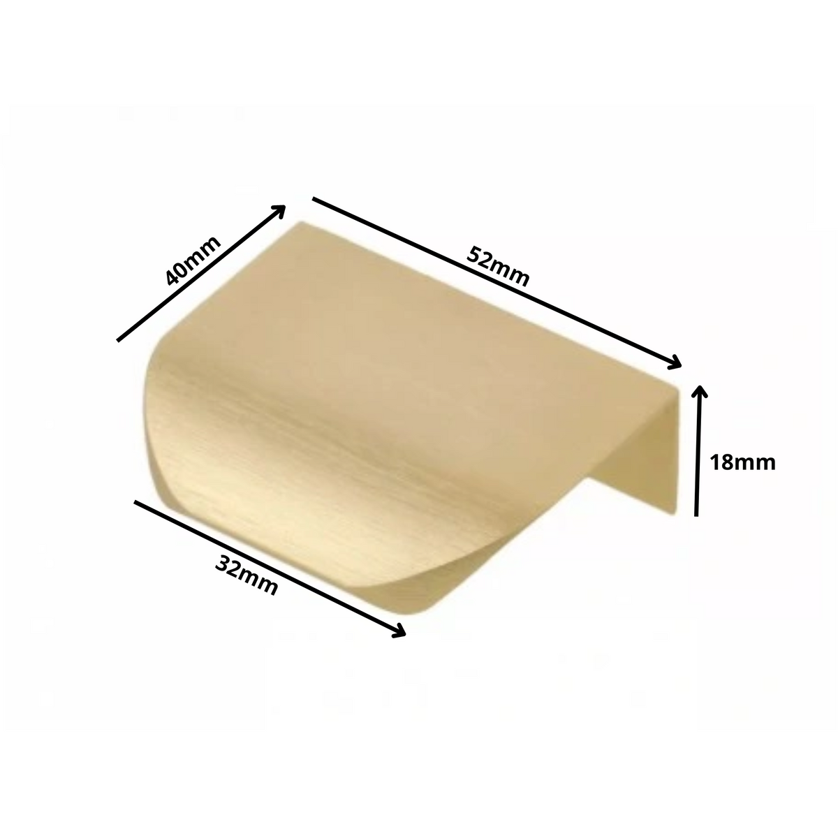 Edge Grip Round Profile Handle 32mm (52mm total length) - Gold (2) – Furnica