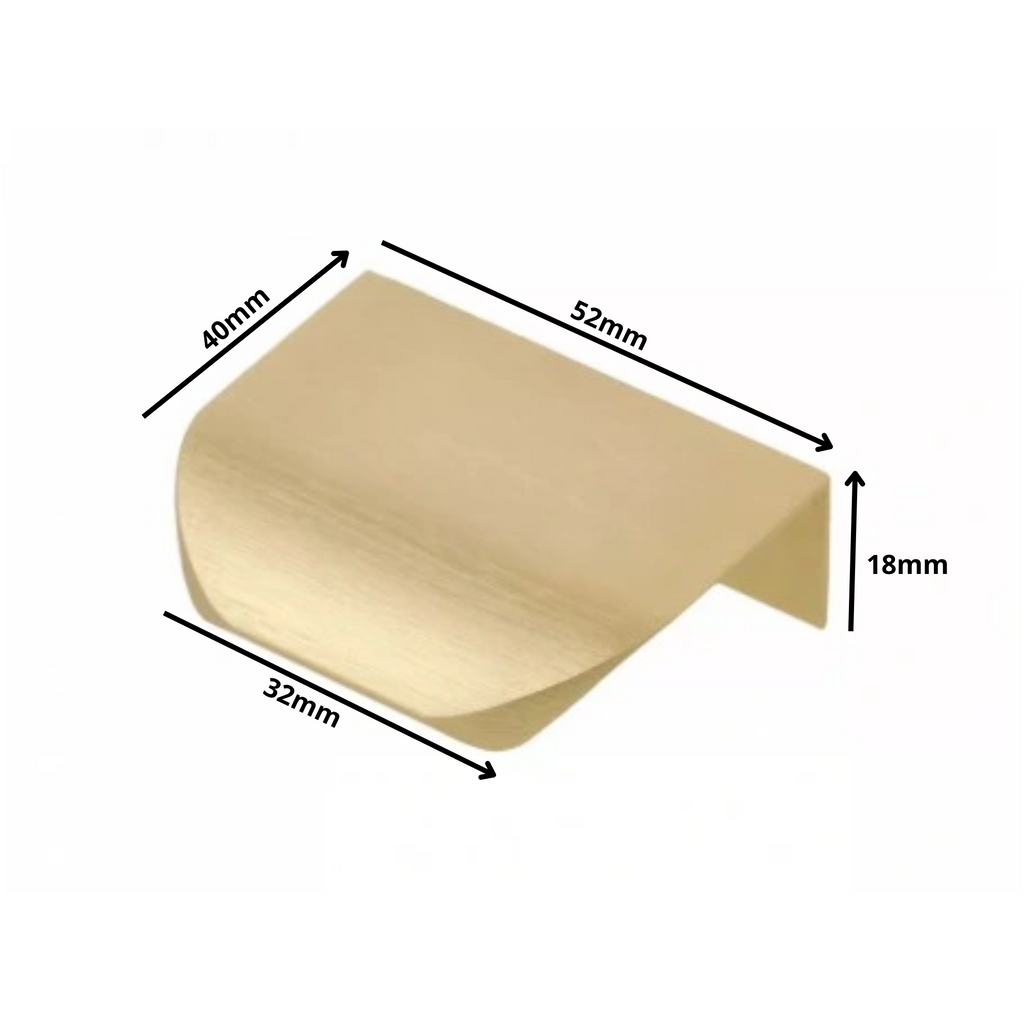 Edge Grip Round Profile Handle 32mm (52mm total length) - Gold