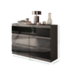GABRIEL - Chest of 6 Drawers - Bedroom Dresser Storage Cabinet Sideboard - Anthracite / Black Gloss H71cm W100cm D33cm