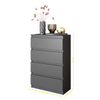 GABRIEL - Chest of 4 Drawers - Bedroom Dresser Storage Cabinet Sideboard - Anthracite H92cm W60cm D33cm