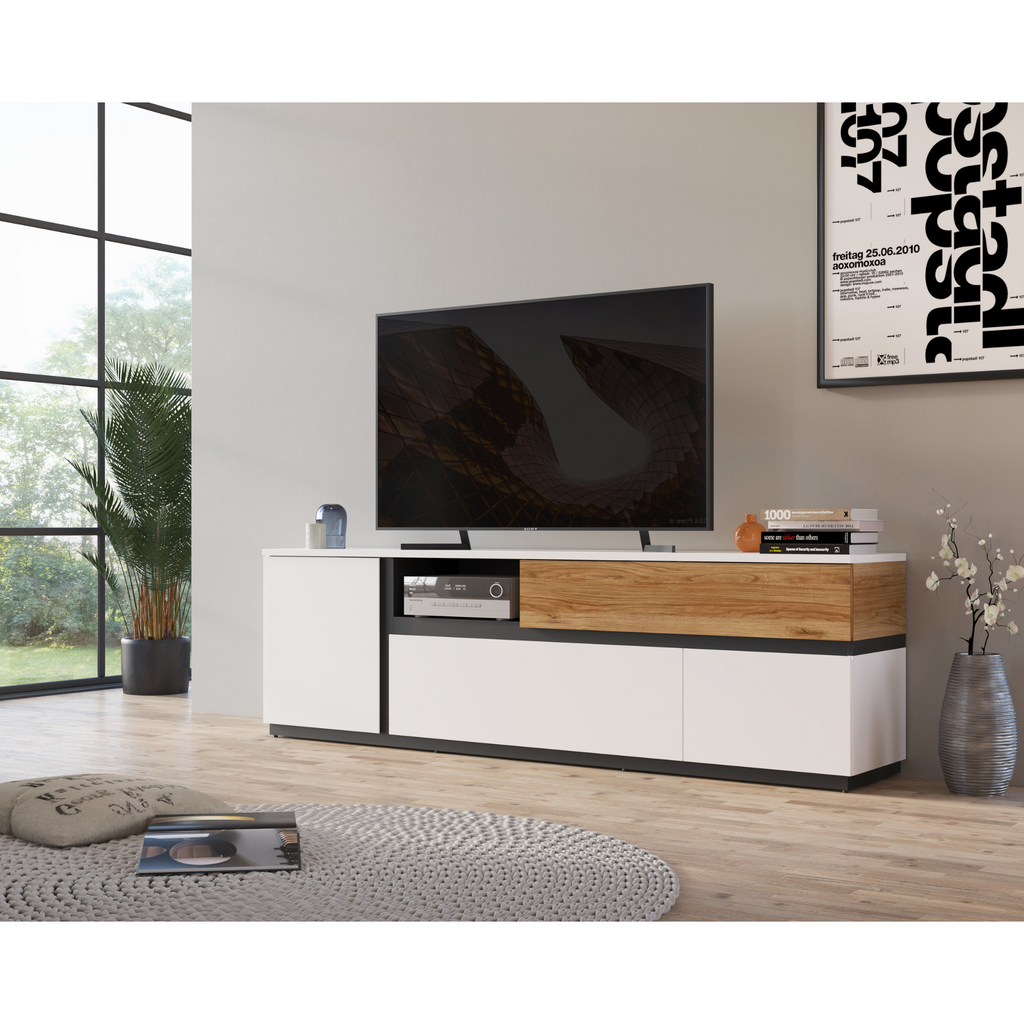 DUKE - Living Room Furniture Set - Alpine White / Catania Oak
