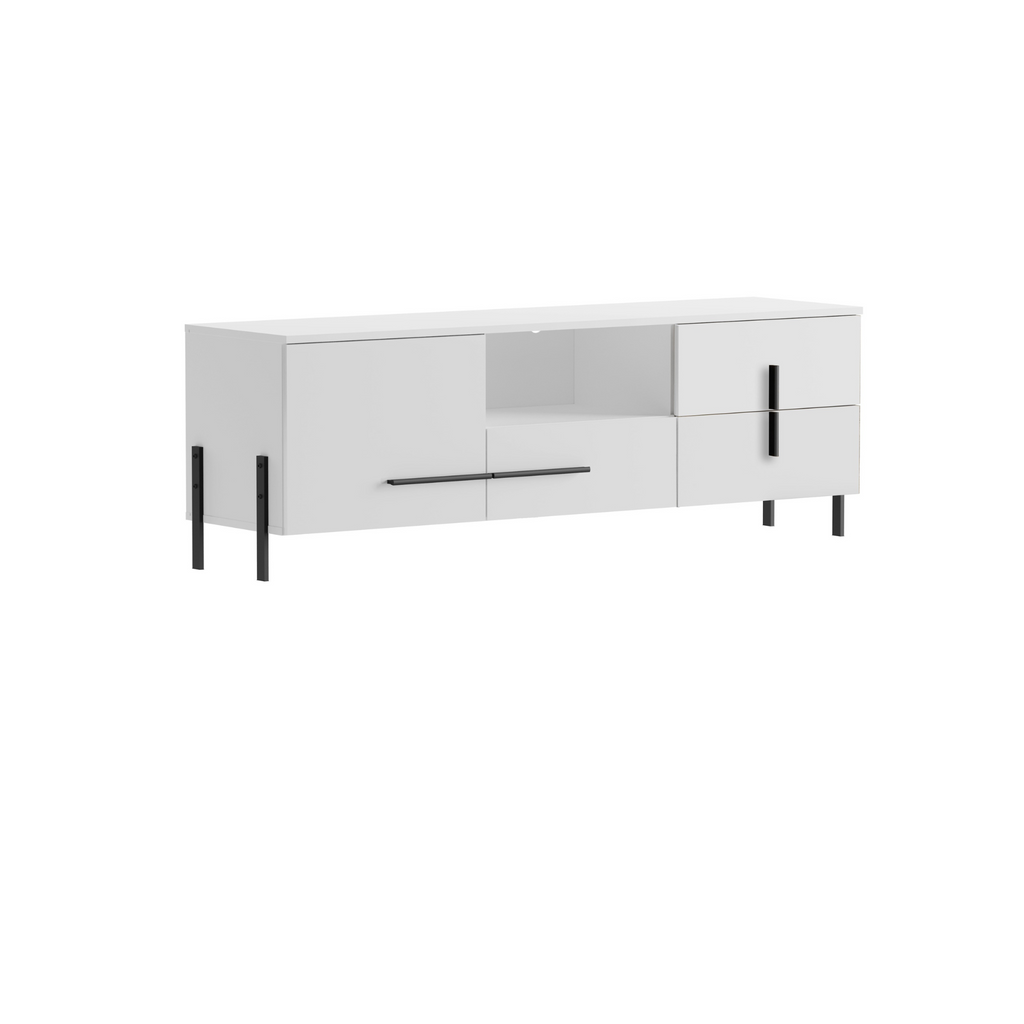 JUSTINE - Living Room Furniture Set - White Matt / White Gloss