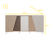 Wall Unit VISTE - Living Room Furniture Set - Scandi / Truffle / White Gloss