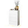 GABRIEL - Chest of 4 Drawers - Bedroom Dresser Storage Cabinet Sideboard - White Matt H92cm W60cm D33cm