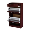 JULIA - Shoe Cabinet with 1 Drawer and 2 Tier Storage - Wenge H92cm W50cm D28cm