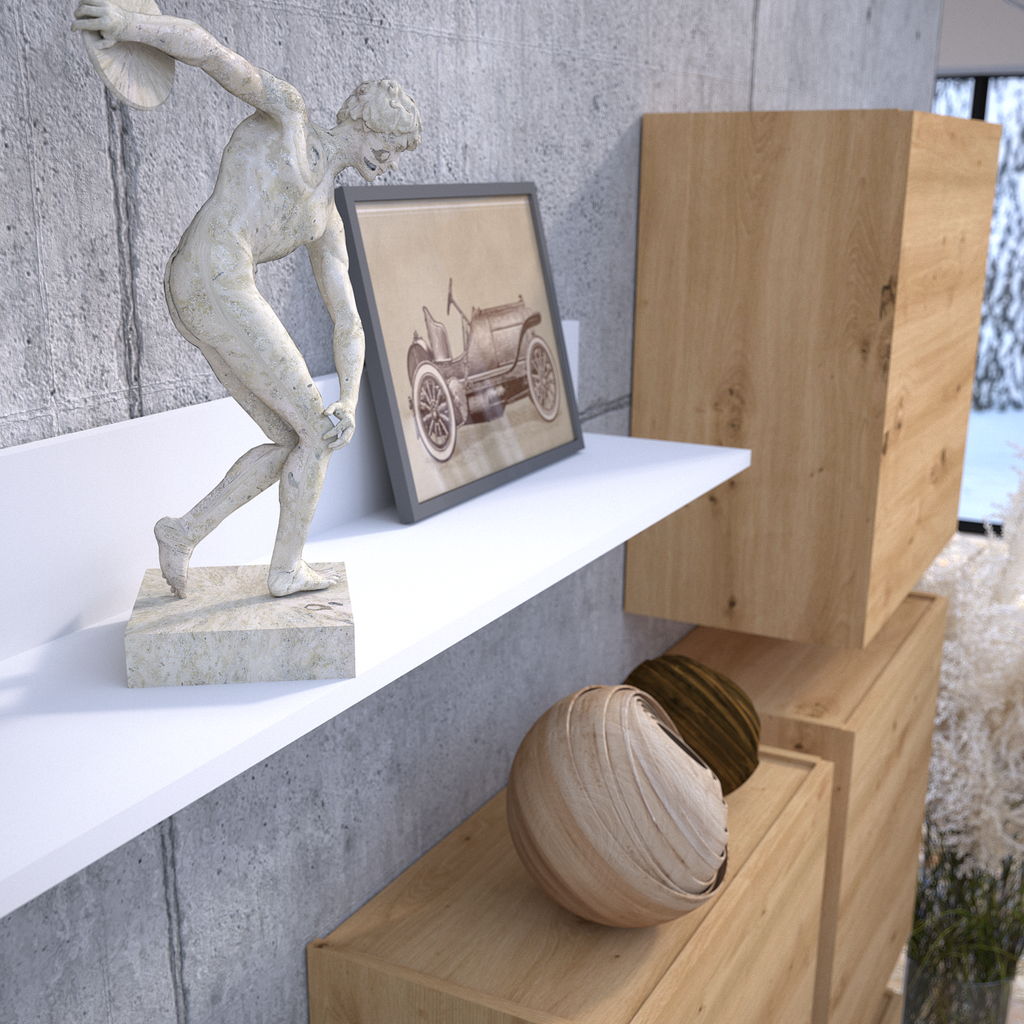 Wall Unit MANILA - Living Room Furniture Set - White Gloss / Artisan Oak