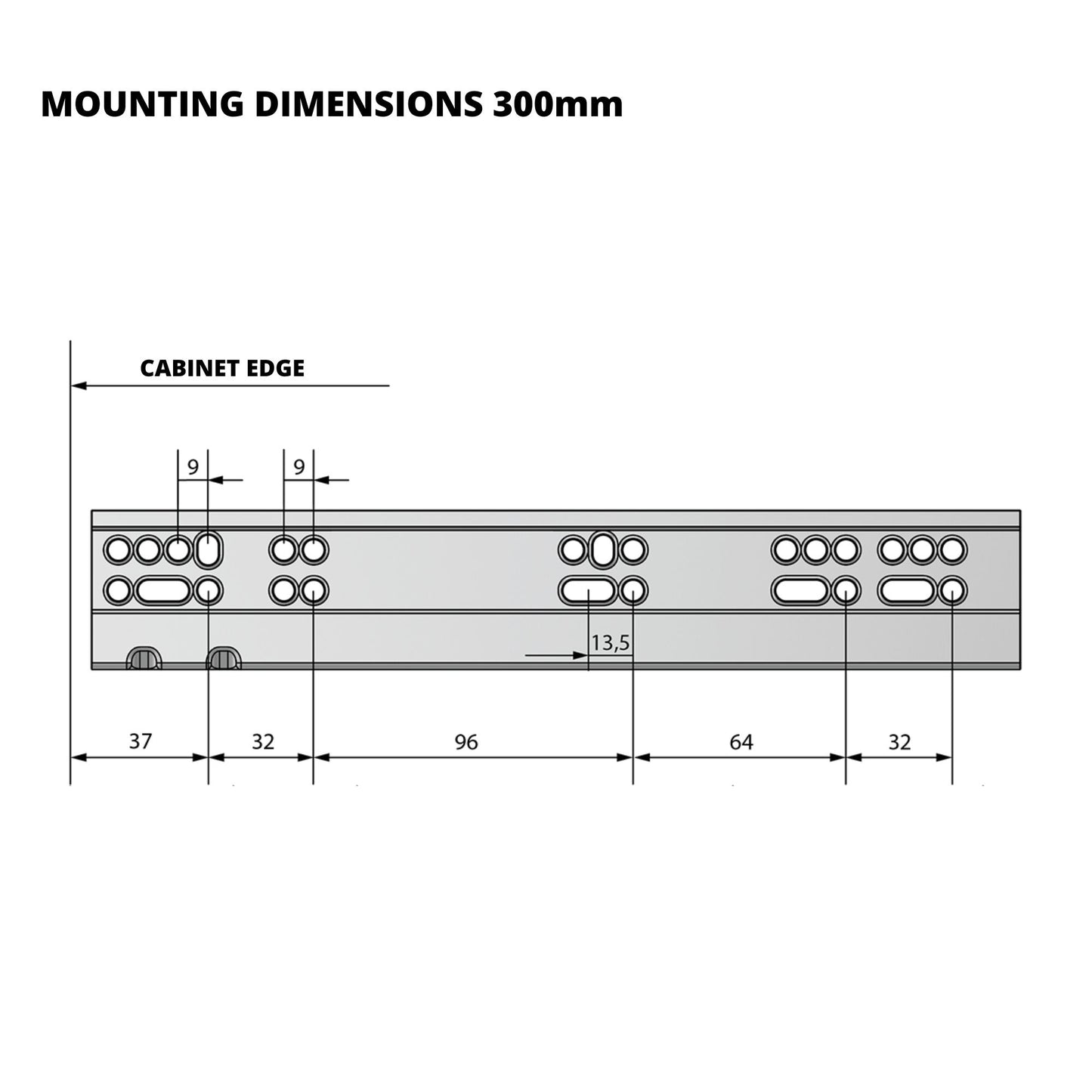 Set of Soft-Close Concealed Undermount Slides, Full Extension
