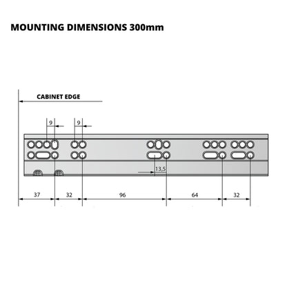 Set of Soft-Close Concealed Undermount Slides, Full Extension