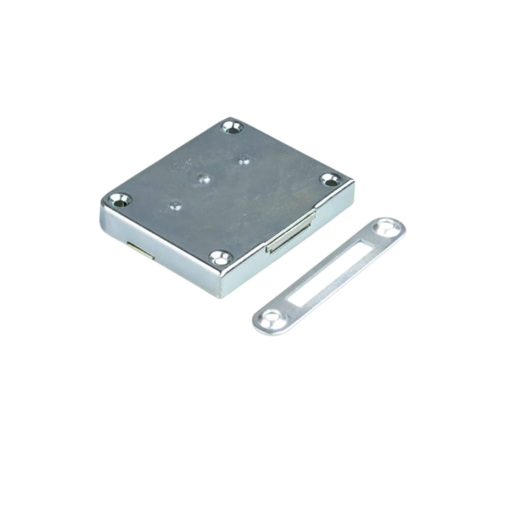 Furniture Lock 49x60 mm - White Galvanised