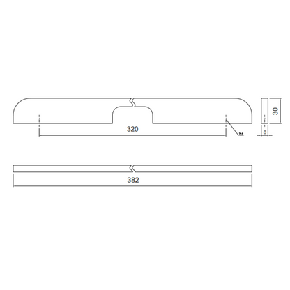 Furniture Handle 320mm U084 - Chrome