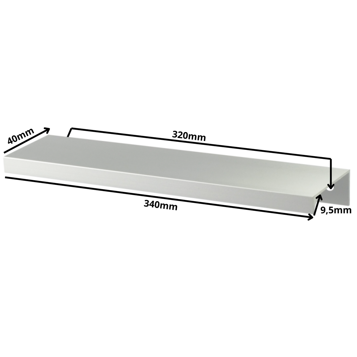 Edge Grip Round Profile Handle 320mm (340mm total length) - Electropolished (2) – Furnica