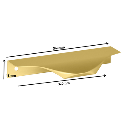 Edge Grip Round Profile Handle 320mm (340mm total length) - Gold