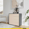 CAMILLE - Push to Open Sideboard with Door and 4 Drawers - Anthracite / Sand Beige H74cm W80cm D36cm