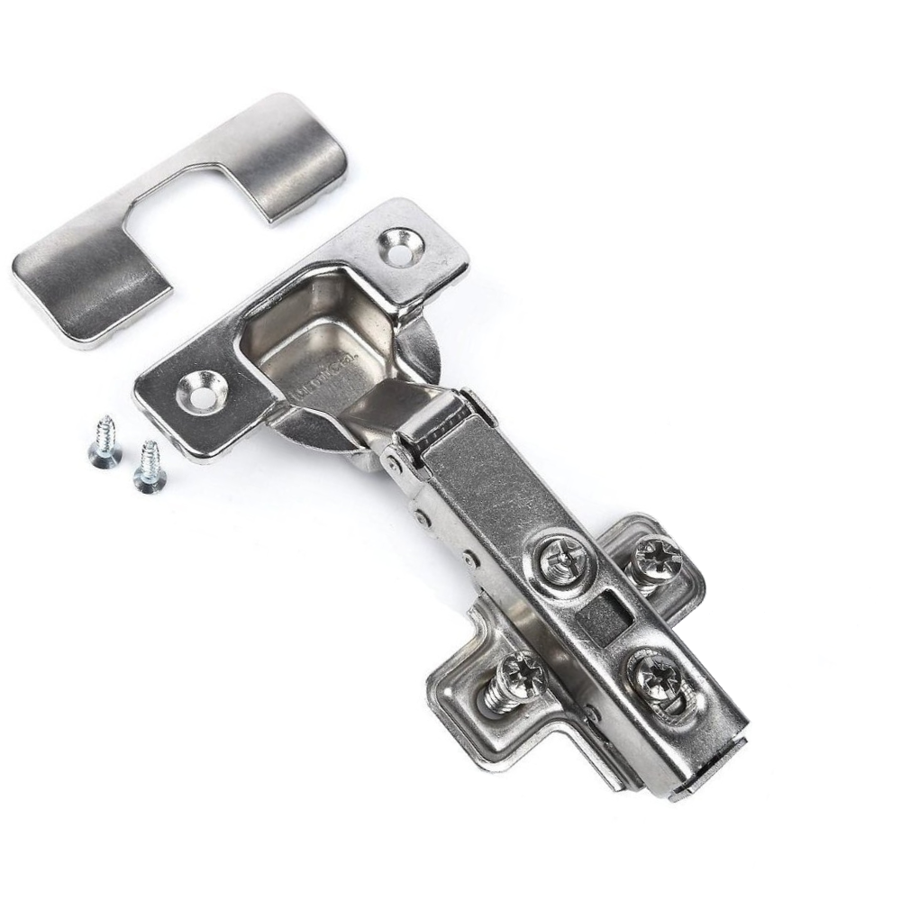 110° Soft-Close Hinge, H0 Mounting Plate with EURO Screws, Overlay Doors