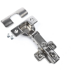 110° Soft-Close Hinge, H0 Mounting Plate with EURO Screws and Covers, Overlay Doors