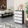 GABRIEL - Chest of 4 Drawers - Bedroom Dresser Storage Cabinet Sideboard - Anthracite / White Matt H92cm W60cm D33cm