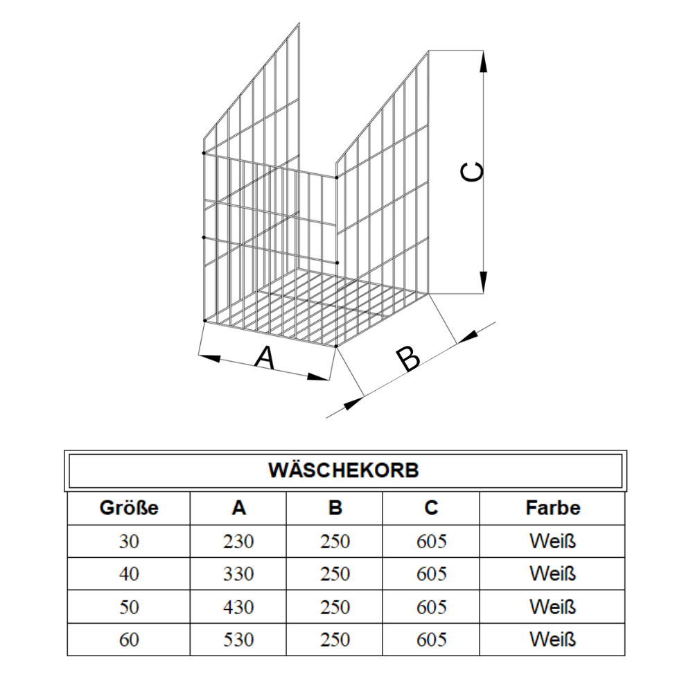 Folding Laundry Basket for 500 mm Cabinet - Anthracite