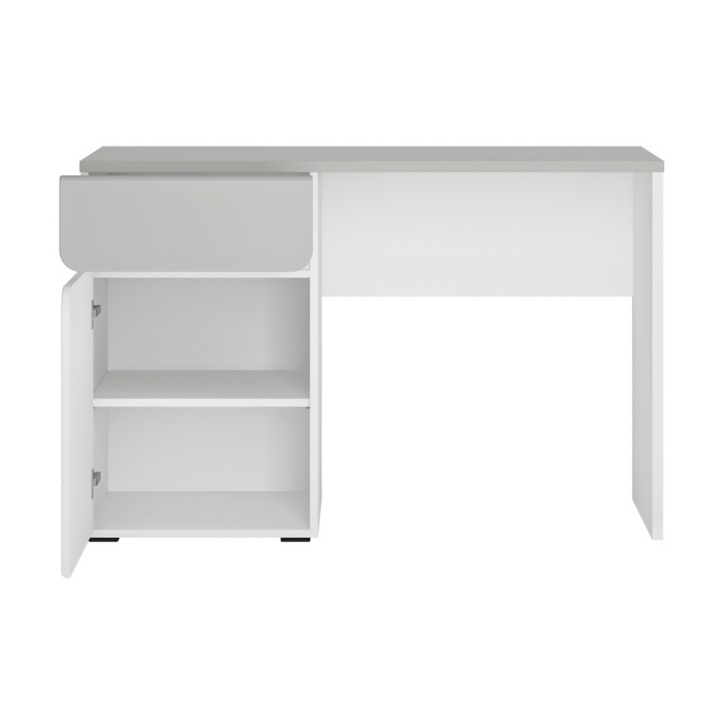 ALBI II - Youth Bedroom Furniture Set - White Matt / Cool Grey Gloss