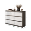 GABRIEL - Chest of 6 Drawers - Bedroom Dresser Storage Cabinet Sideboard - Anthracite / White Gloss H71cm W100cm D33cm