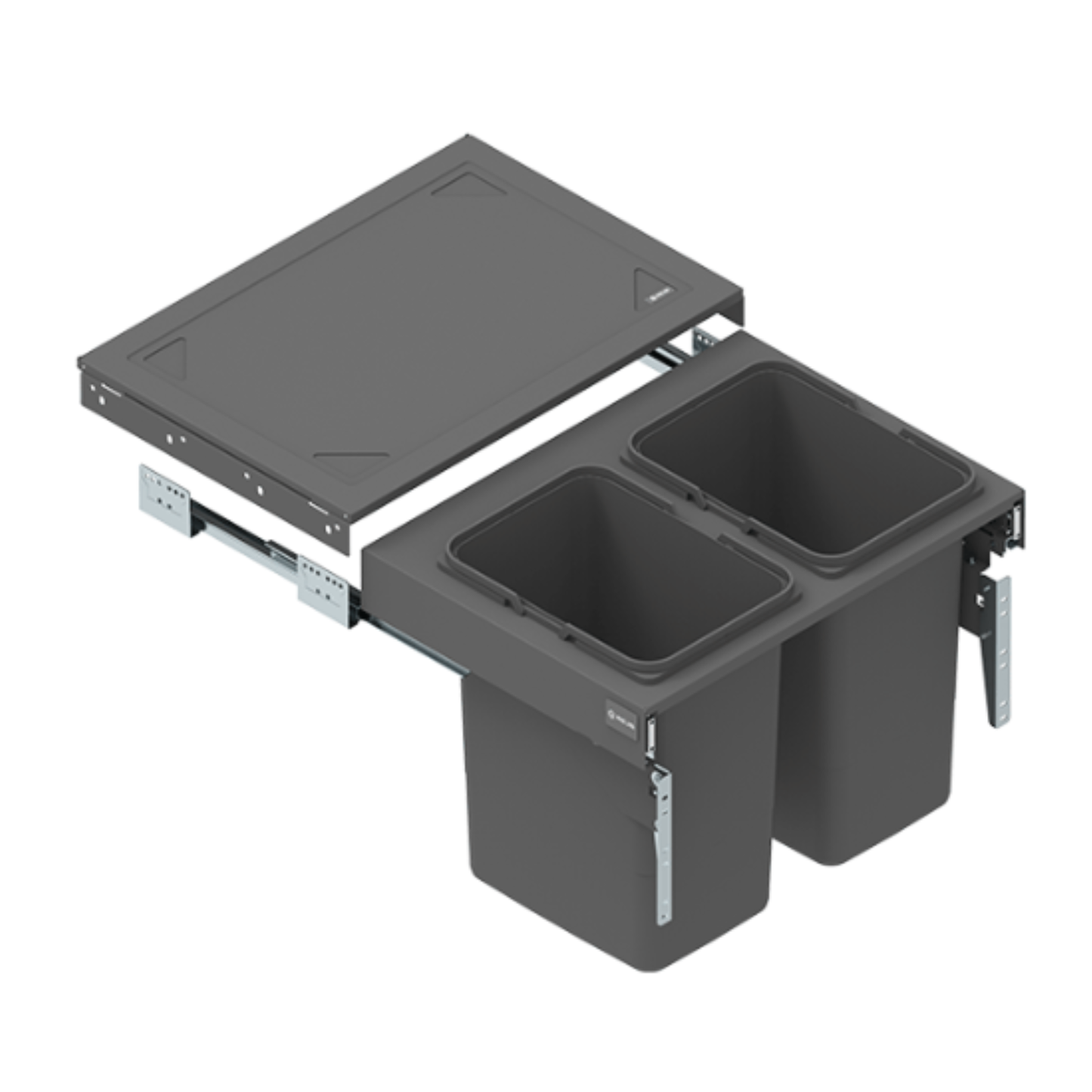 Pull-Out Waste Separation Bin 2x15 l or 2x20 l - 600 mm Cabinet