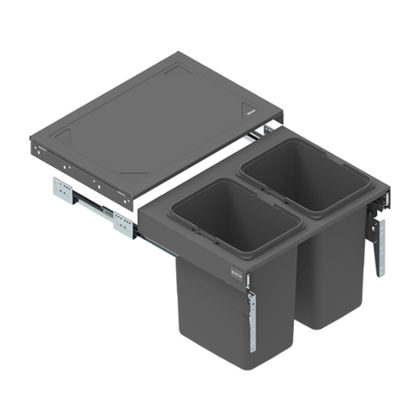 Pull-Out Waste Separation Bin 2x15 l or 2x20 l - 600 mm Cabinet