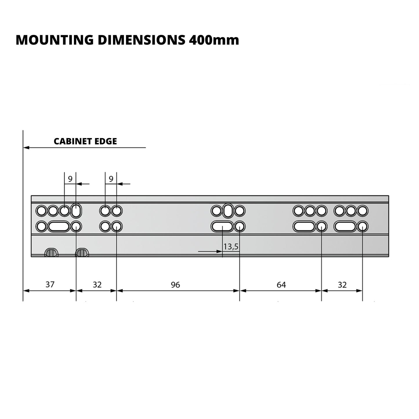 Set of Soft-Close Concealed Undermount Slides, Full Extension