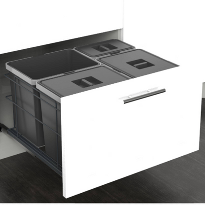 Soft-Close Waste Separation Bin 3x15 l + 1x6 l - 600 mm Cabinet