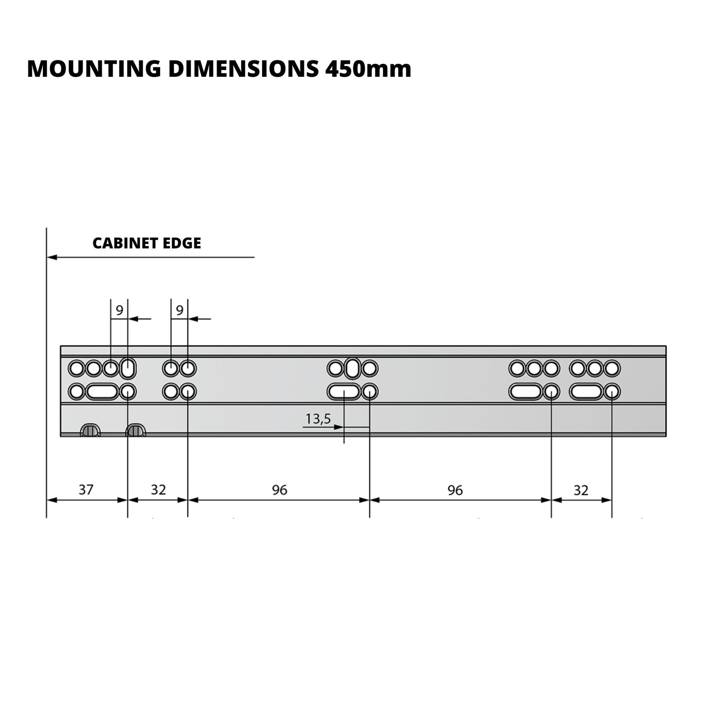 Set of Soft-Close Concealed Undermount Slides, Full Extension