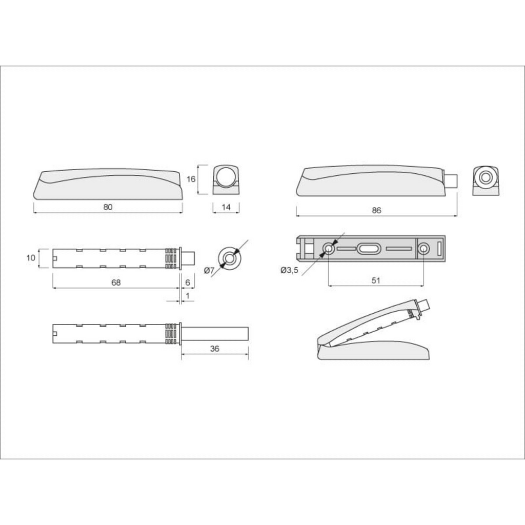 Furniture Bumper - Anthracite with Silicone End