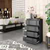 GABRIEL - Chest of 4 Drawers - Bedroom Dresser Storage Cabinet Sideboard - Anthracite H92cm W60cm D33cm