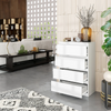 GABRIEL - Chest of 4 Drawers - Bedroom Dresser Storage Cabinet Sideboard - White Matt H92cm W60cm D33cm