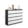 GABRIEL - Chest of 8 Drawers - Bedroom Dresser Storage Cabinet Sideboard - Anthracite / White Matt H92cm W120cm D33cm