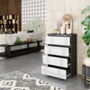 GABRIEL - Chest of 4 Drawers - Bedroom Dresser Storage Cabinet Sideboard - Anthracite / White Matt H92cm W60cm D33cm