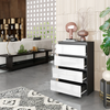 GABRIEL - Chest of 4 Drawers - Bedroom Dresser Storage Cabinet Sideboard - Anthracite / White Gloss H92cm W60cm D33cm